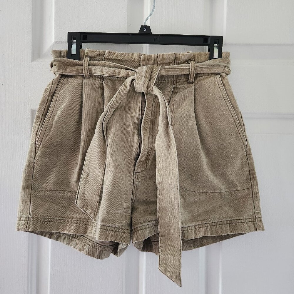 Urban Outfitters BDG Tan Paperbag Tie Belt High Rise High Waist Shorts - Size M
